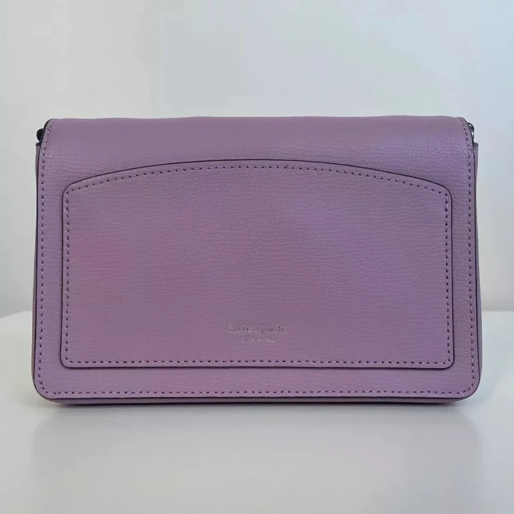 Kate Spade New York Lilac Sylvia Clover Appliqué Chain Crossbody Wallet Clutch